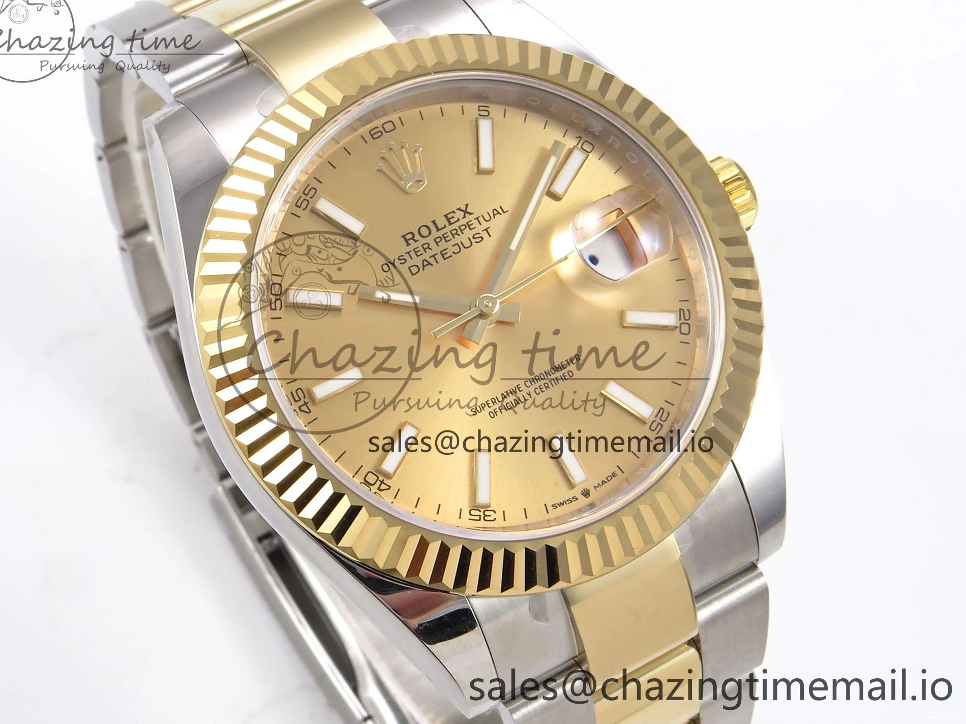 0506 DateJust 41 126333 EWEF Best Edition YG Stick Dial on SS YG Oyster Bracelet A Durable 971